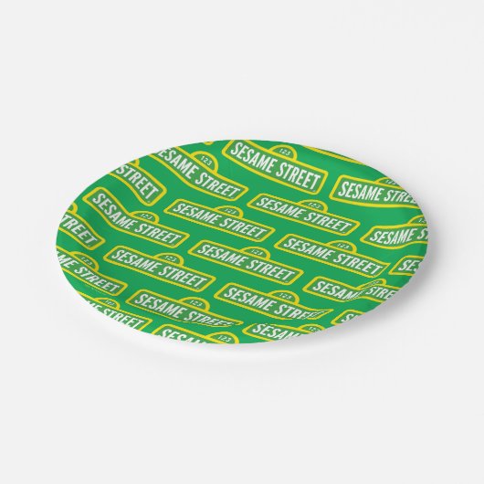 Sesamstraat | Volledige kleur Logo Papieren Bordje (Gekanteld)