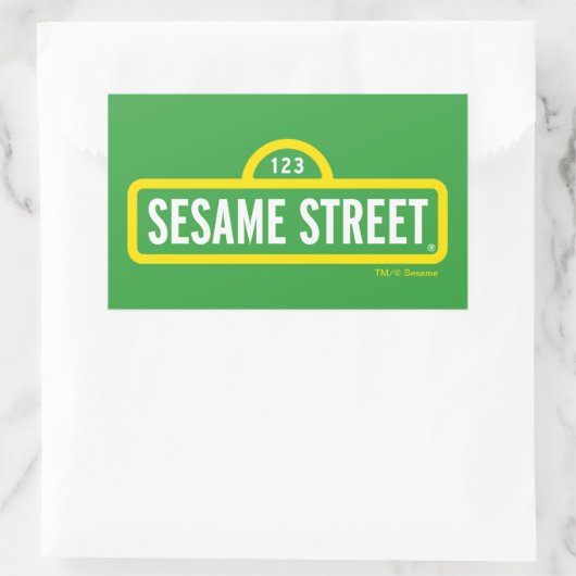 Sesamstraat | Volledige kleur Logo Rechthoekige Sticker (Tas)