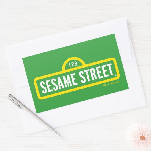 Sesamstraat | Volledige kleur Logo Rechthoekige Sticker (Envelop)