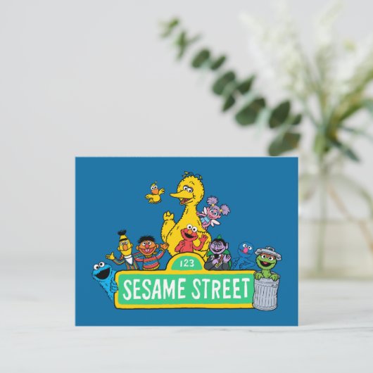 Sesamstraat | Volledige kleur met maten Briefkaart (Staand voorkant)