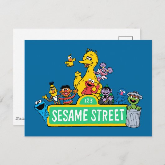 Sesamstraat | Volledige kleur met maten Briefkaart (Voorkant / Achterkant)