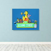 Sesamstraat | Volledige kleur met maten Canvas Afdruk (Insitu (Houten vloer))