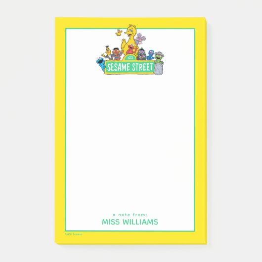 Sesamstraat | Volledige kleur met maten | Naam toe Post-it® Notes (Voorkant)