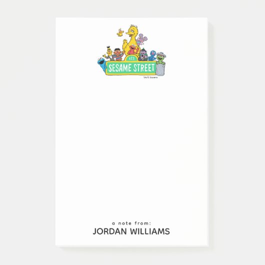 Sesamstraat | Volledige kleur met maten | Naam toe Post-it® Notes (Voorkant)