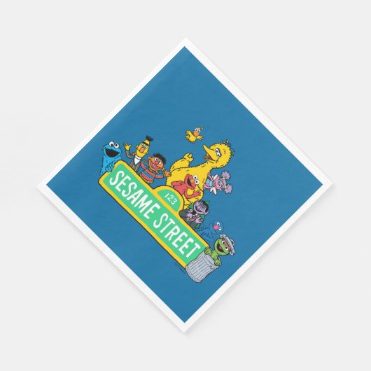 Sesamstraat | Volledige kleur met maten Servet (Hoek)
