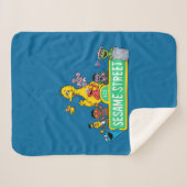 Sesamstraat | Volledige kleur met maten Sherpa Deken (Voorkant (horizontaal))