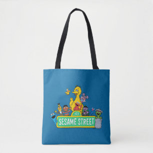 Sesamstraat   Volledige kleur met maten Tote Bag