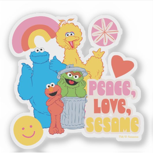 Sesamstraat | Vrede, liefde, Sesame Sticker (Voorkant)
