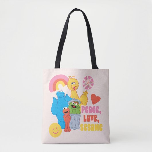 Sesamstraat | Vrede, liefde, Sesame Tote Bag (Voorkant)