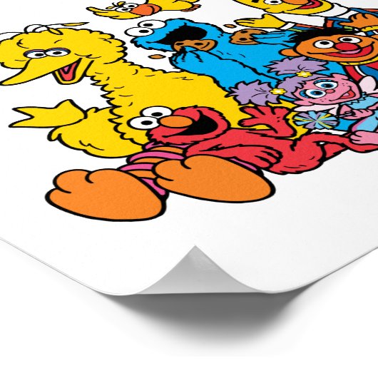 Sesamstraat Vrienden 1e Verjaardag Kaarten & Cadea Poster (Hoek)