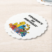 Sesamstraat Vrienden 1e verjaardag Kartonnen Onderzetters (Gekanteld)