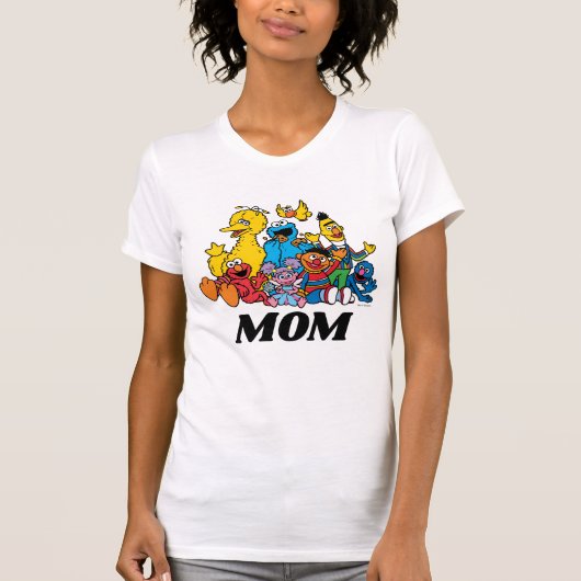 Sesamstraat Vrienden 1e verjaardag mama T-shirt (Voorkant)