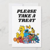 Sesamstraat Vrienden 1e Verjaardag Neem een trakta Kaart (Voorkant)