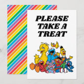 Sesamstraat Vrienden 1e Verjaardag Neem een trakta Kaart (Voorkant / Achterkant)