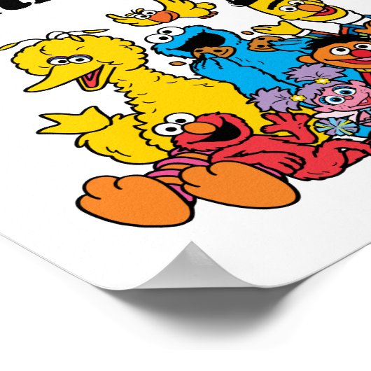 Sesamstraat Vrienden 1e Verjaardag Neem een trakta Poster (Hoek)