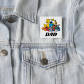 Sesamstraat Vrienden 1e verjaardag Pap Vierkante Button 5,1 Cm (In situ)