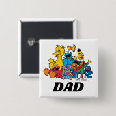Sesamstraat Vrienden 1e verjaardag Pap Vierkante Button 5,1 Cm (Voorkant /achterkant)