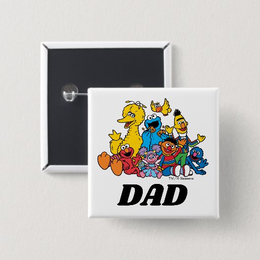 Sesamstraat Vrienden 1e verjaardag Pap Vierkante Button 5,1 Cm (Voorkant /achterkant)