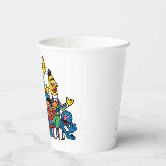 Sesamstraat Vrienden 1e verjaardag Papieren Bekers (Achterkant)