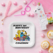 Sesamstraat Vrienden 1e verjaardag Papieren Bordje (Feest)