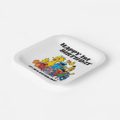 Sesamstraat Vrienden 1e verjaardag Papieren Bordje (Gebogen)