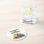 Sesamstraat Vrienden 1e verjaardag Ronde Kartonnen Onderzetter (Insitu)