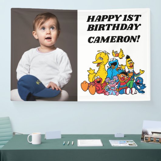 Sesamstraat Vrienden 1e verjaardag Spandoek (Beurs)