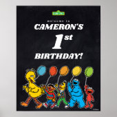 Sesamstraat Vrienden 1e verjaardag van de Balloons Poster (Voorkant)