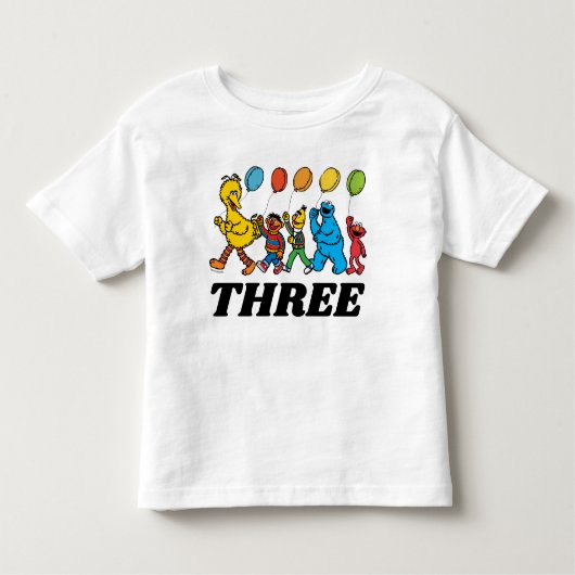 Sesamstraat Vrienden | 3e verjaardag van de luchtb Kinder Shirts (Voorkant)