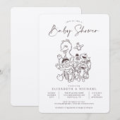  Sesamstraat Vrienden Baby shower Kaart (Voorkant / Achterkant)