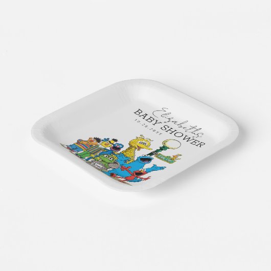 Sesamstraat Vrienden Baby shower Papieren Bordje (Gebogen)