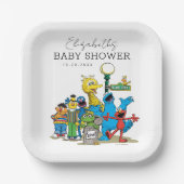 Sesamstraat Vrienden Baby shower Papieren Bordje (Voorkant)