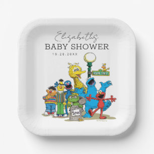 Sesamstraat Vrienden Baby shower Papieren Bordje