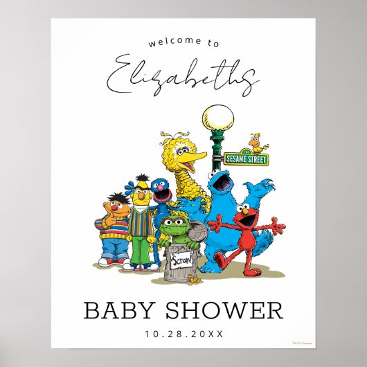 Sesamstraat Vrienden Baby shower Welkomstteken Poster (Voorkant)