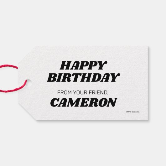 Sesamstraat Vrienden ballonnen Happy Birthday van Cadeaulabel (Achterkant Horizontaal)