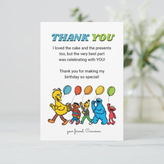 Sesamstraat Vrienden | Birthday-ballonnen - Hartel Kaart (Staand voorkant)