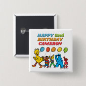 Sesamstraat Vrienden | Birthday-ballonnen Vierkante Button 5,1 Cm (Voorkant /achterkant)
