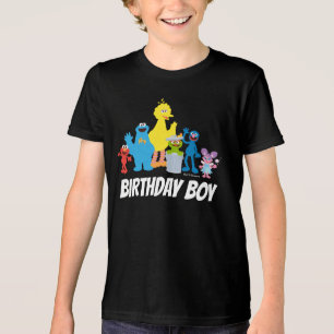 Sesamstraat Vrienden   Birthday Boy - Naam & Leeft Tri-Blend Shirt
