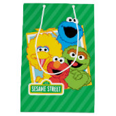 Sesamstraat Vrienden Birthday Medium Cadeauzakje (Achterkant)