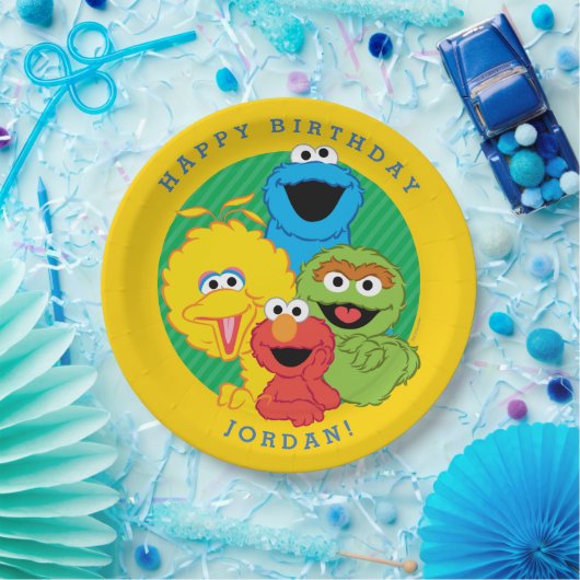 Sesamstraat Vrienden Birthday Papieren Bordje (Feest)
