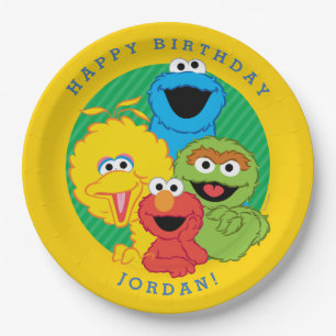 Sesamstraat Vrienden Birthday Papieren Bordje