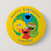 Sesamstraat Vrienden Birthday Ronde Button 7,6 Cm (Voorkant)