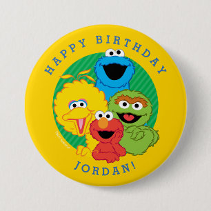 Sesamstraat Vrienden Birthday Ronde Button 7,6 Cm