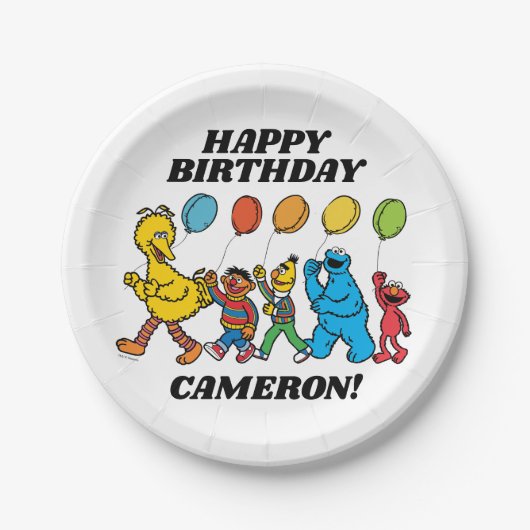 Sesamstraat Vrienden | Borden voor partijballonpap Papieren Bordje (Voorkant)