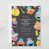 Sesamstraat Vrienden Chalkboard Confetti Birthday Kaart (Voorkant)