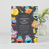 Sesamstraat Vrienden Chalkboard Confetti Birthday Kaart (Staand voorkant)