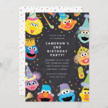Sesamstraat Vrienden Chalkboard Confetti Birthday