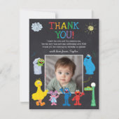 Sesamstraat Vrienden Chalkboard Rainbow Dank u Bedankkaart (Voorkant)