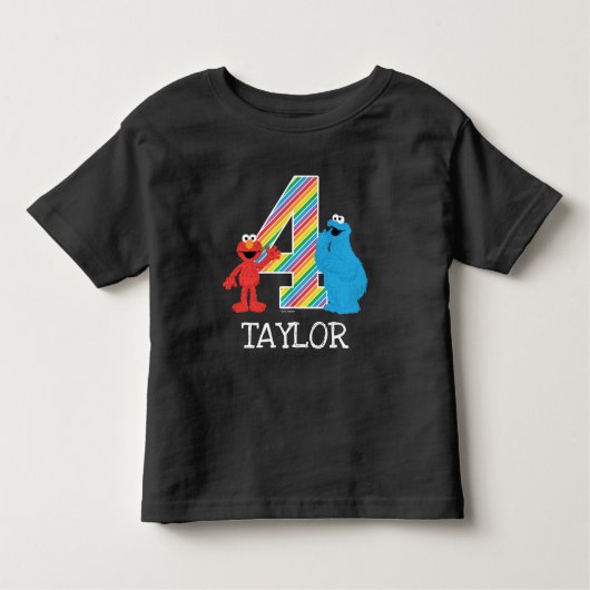 Sesamstraat Vrienden Chalkboard regenboogvaart 4e  Kinder Shirts (Voorkant)