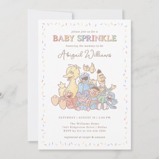 Sesamstraat Vrienden Confetti Baby Sprinkle Kaart (Voorkant)